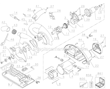 Page A Diagram and Parts List for C2020 Type 1 Black and Decker Circular Saw